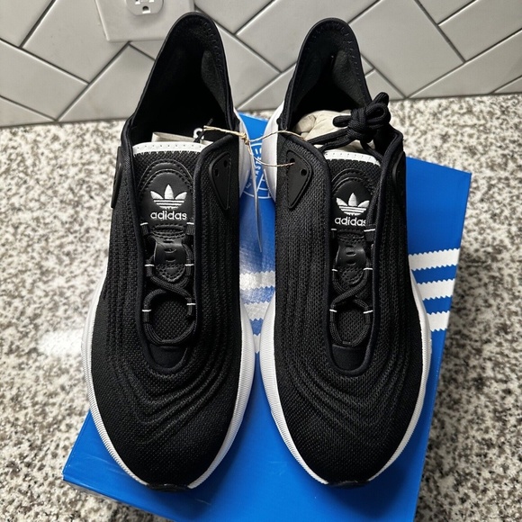 Adidas Originals ADIFOM SLTN Lifestyle Shoes Men Sz 9.5 HP6477 Boost Black/White main image 5